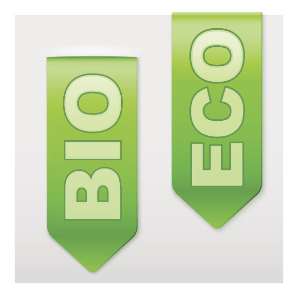 流行丝带BIO和ECO。现实的现代风格图片下载