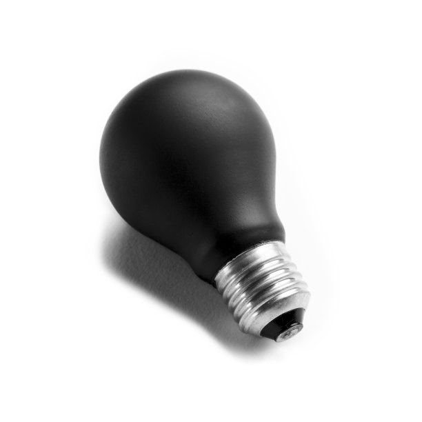 白色背景上的黑色灯泡图片下载