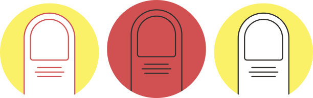 彩色手指标签图标集图片下载