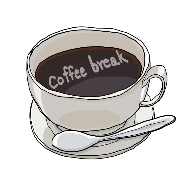 咖啡休息，咖啡时间，艺术插图图片下载