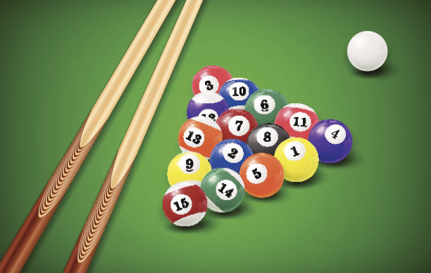 台球桌上的台球图片下载