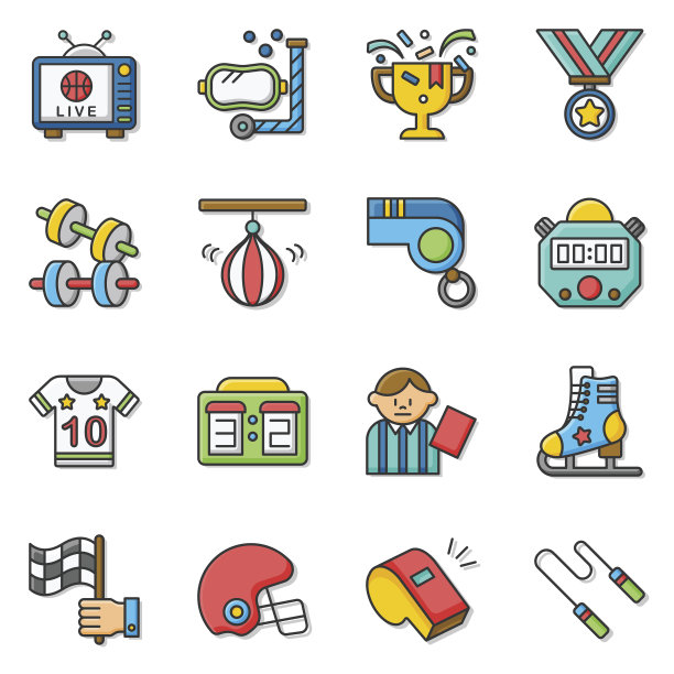 可爱的卡通人物图标集图片下载