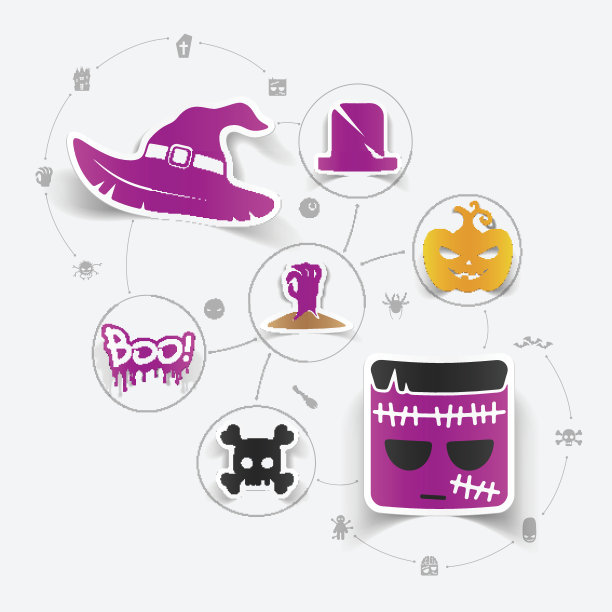 万圣节贴纸的概念图片下载