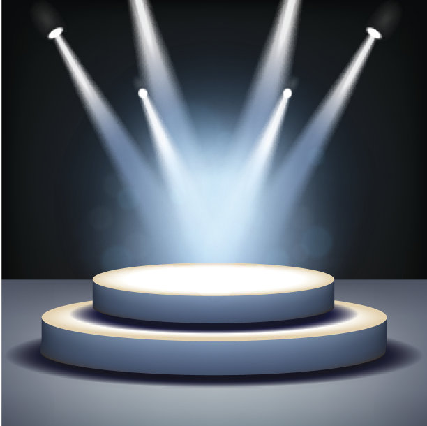 聚光灯照在空荡荡的舞台上素材图片