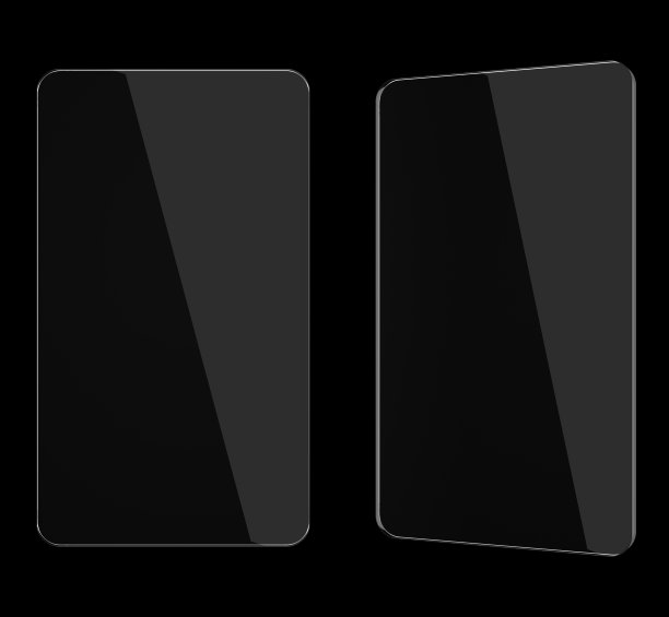 透明的智能手机。素材图片