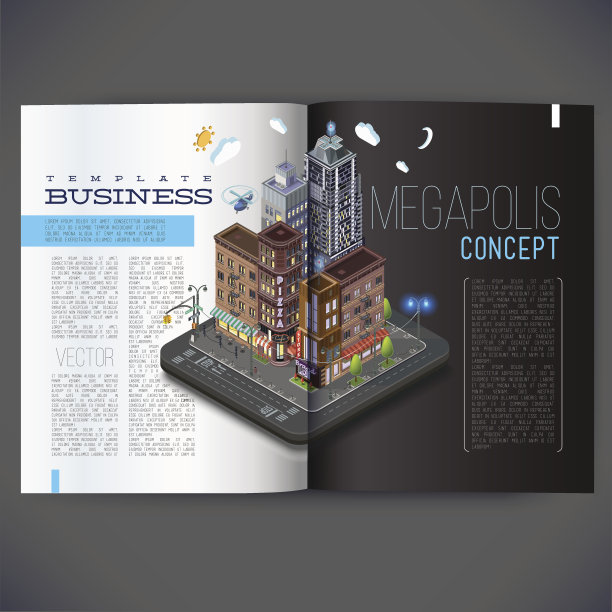 三维等距建筑概念。图片下载