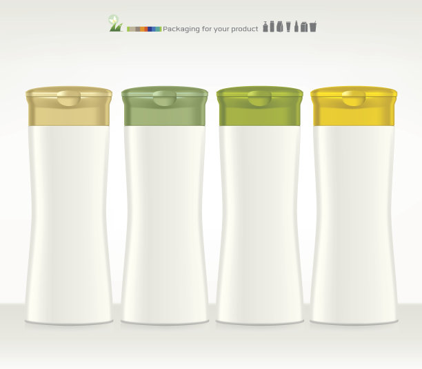 洗液白色塑料瓶。为你的设计做好准备。向量图片下载