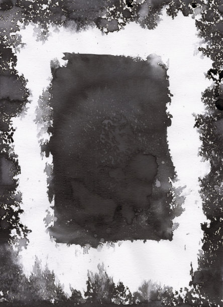 框架黑白色水彩图片下载