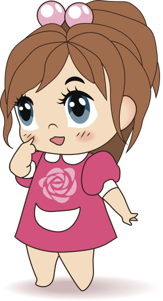 小女孩，儿童矢量插图图片下载