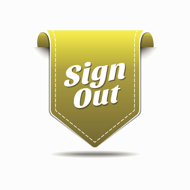 退出黄色矢量图标设计图片下载