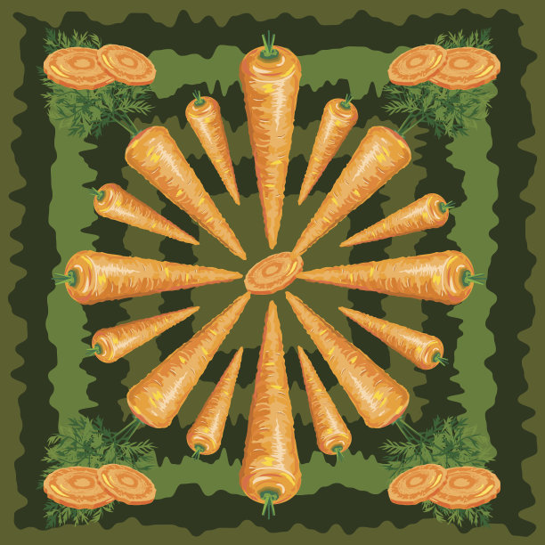 成熟胡萝卜无缝图案图片下载