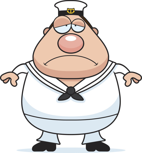 悲伤的卡通水手图片下载