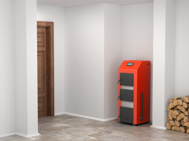 地下室的固体燃料锅炉图片下载