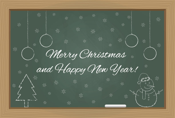 圣诞设计在黑板上图片下载