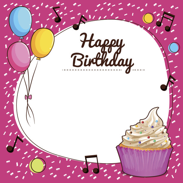 边界设计粉色纸杯蛋糕图片下载