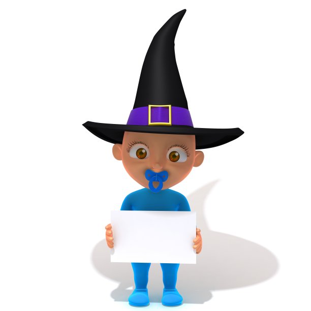 戴着女巫帽的杰克宝宝图片下载