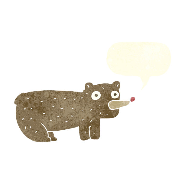 有趣的卡通熊与语音泡泡图片下载