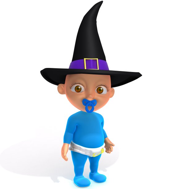 戴着女巫帽的杰克宝宝图片下载