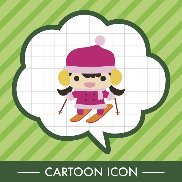 滑雪者主题元素图片下载