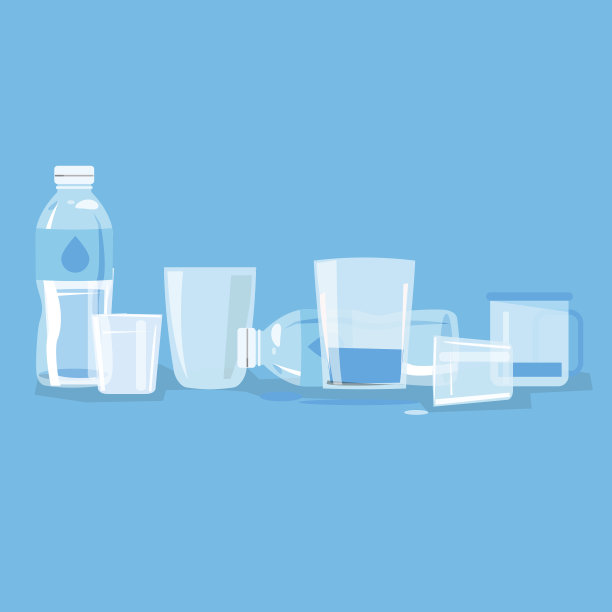 水杯和瓶子-向量图片下载