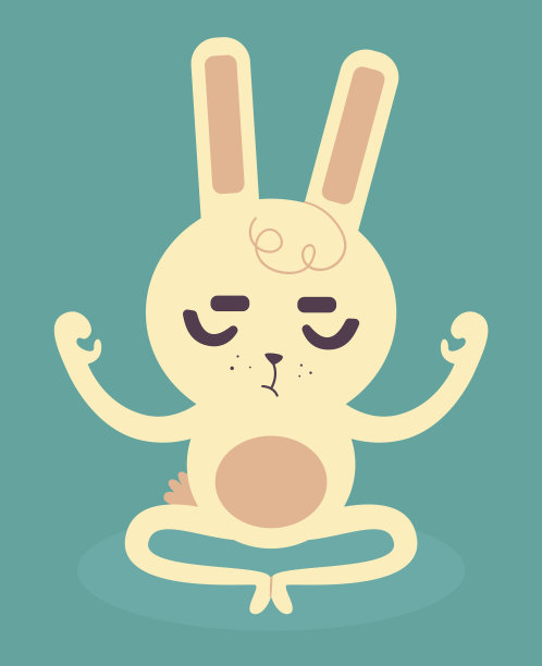 平静的兔子冥想图片下载