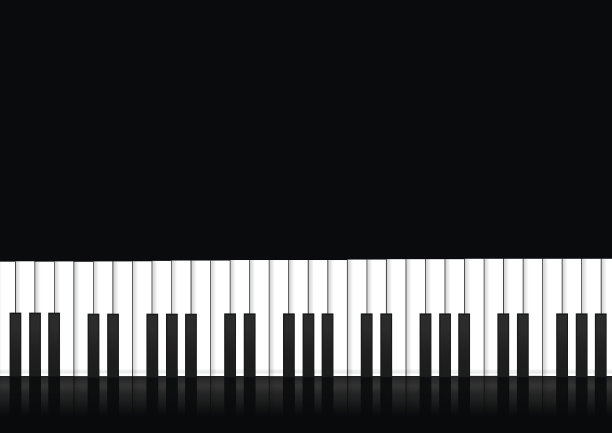向量:带反射的钢琴键盘图片下载
