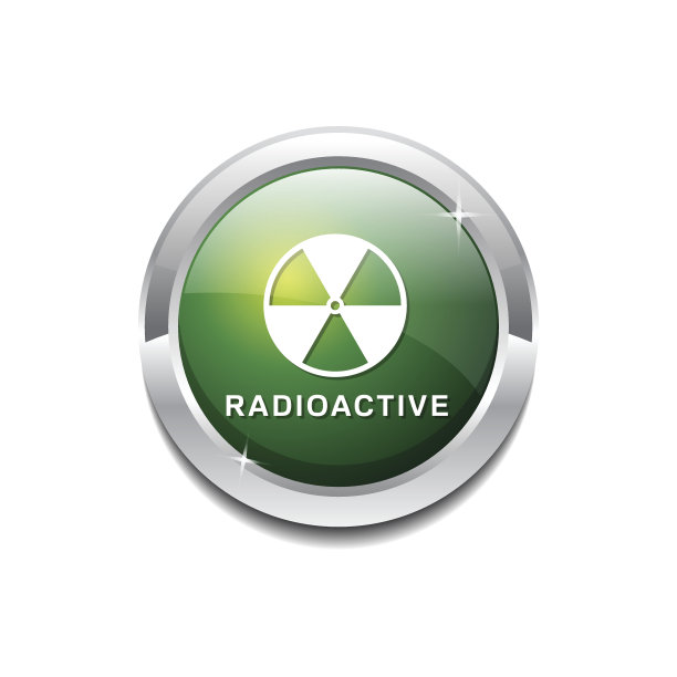 放射性标志绿色矢量图标按钮图片下载