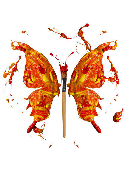 色彩和画笔做成了蝴蝶图片下载