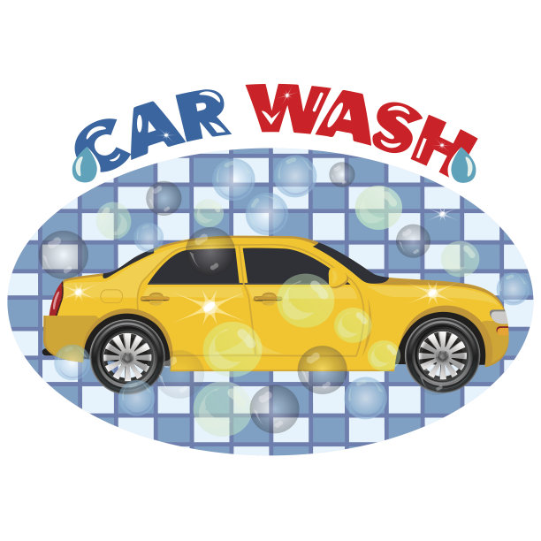 洗车服务，标志，矢量插图图片下载