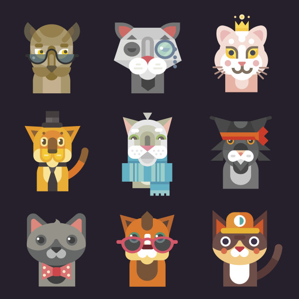 可爱的猫化身插图集。图片下载