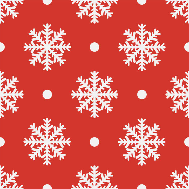 红色无缝雪花图案插图图片下载