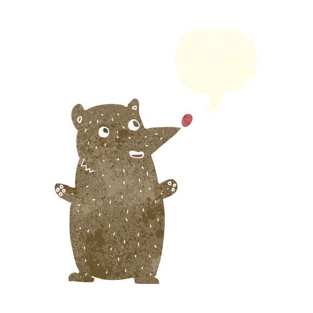有趣的卡通熊与语音泡泡图片下载