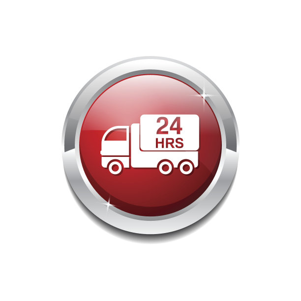 24小时交付红色矢量图标按钮图片下载