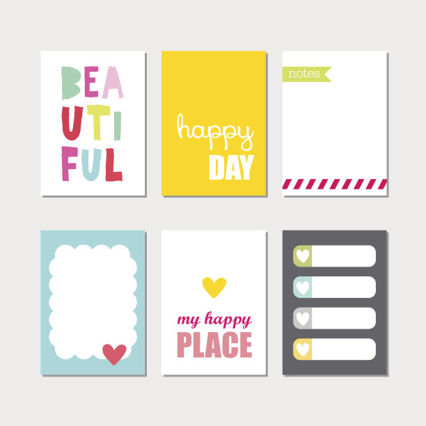 创意彩色卡片套装图片下载