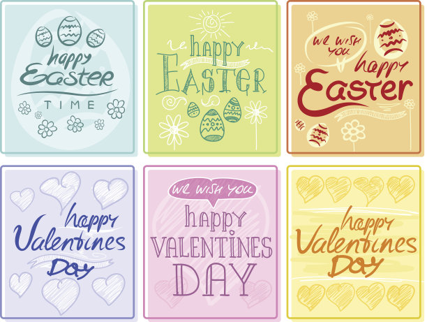 复活节和情人节派对传单海报图片下载