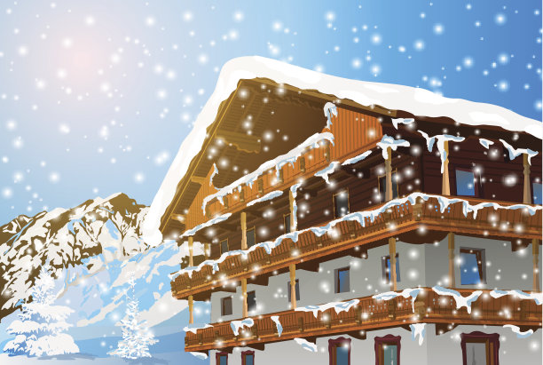 阿尔卑斯山传统房子图片下载