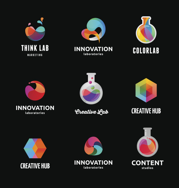 技术、实验室、创意创新和科学抽象图标图片下载