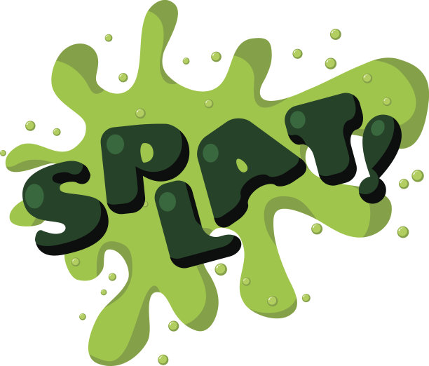 Splat卡通感叹号孤立在白色图片下载