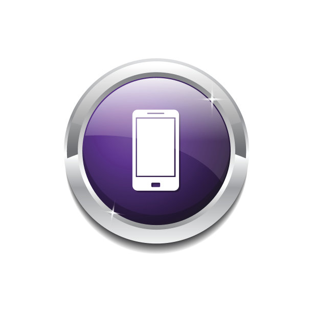 智能手机紫色矢量图标按钮图片下载