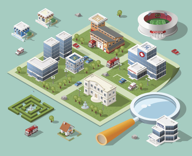 建造你自己的等距城市。图片下载