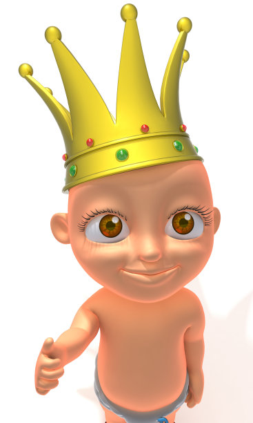 婴儿杰克国王3d插图图片下载