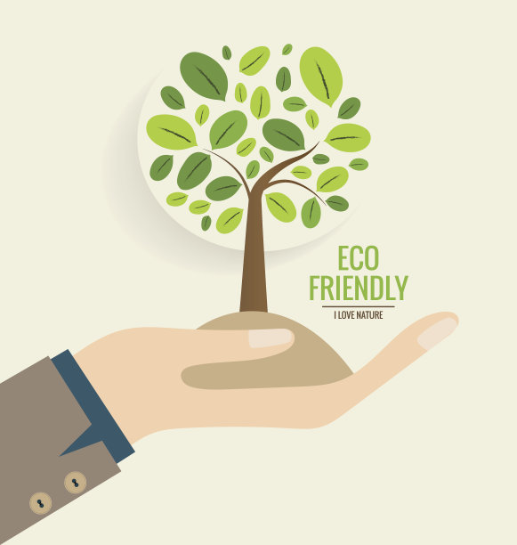生态友好。以树为背景的生态学概念。图片下载