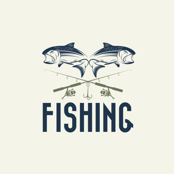 复古钓鱼矢量设计模板图片下载