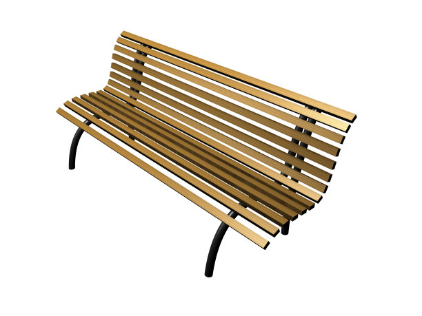 侧面的木凳与黑色钢腿图片下载