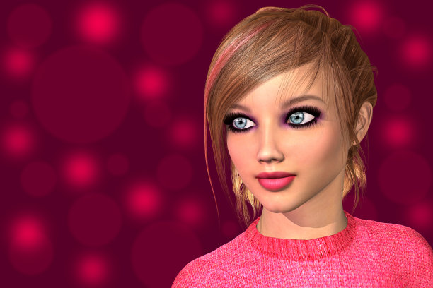 年轻女孩的特写脸图片下载