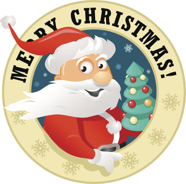 有趣的圣诞老人标签图片下载