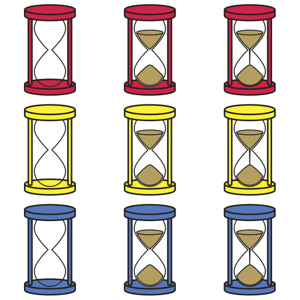 矢量沙漏图标设置为3种颜色图片下载