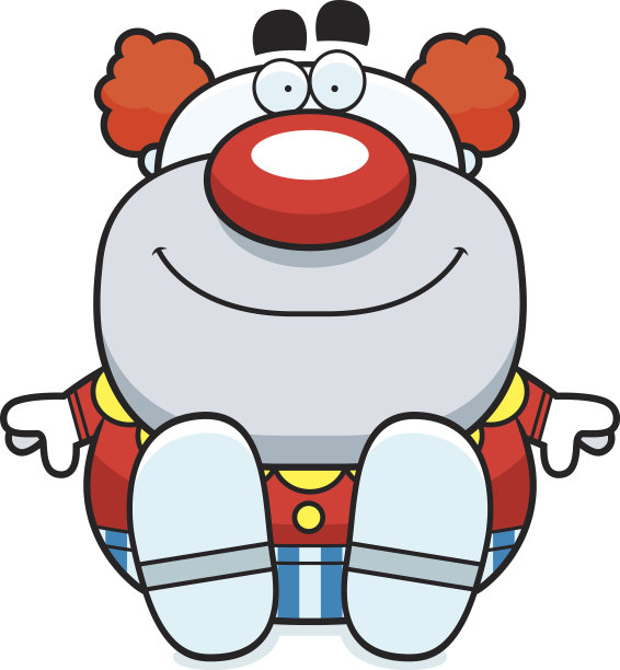 卡通小丑坐在图片下载