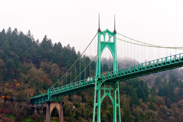 圣约翰桥波特兰俄勒冈拱形哥特式风格图片下载