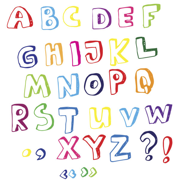 矢量手绘字母图片下载